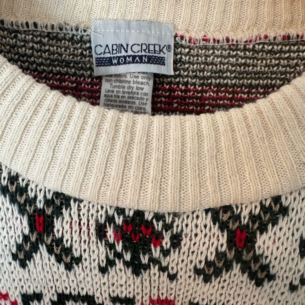 Cabin Creek Cream and Black Knit Sweater - Picture 2 of 3